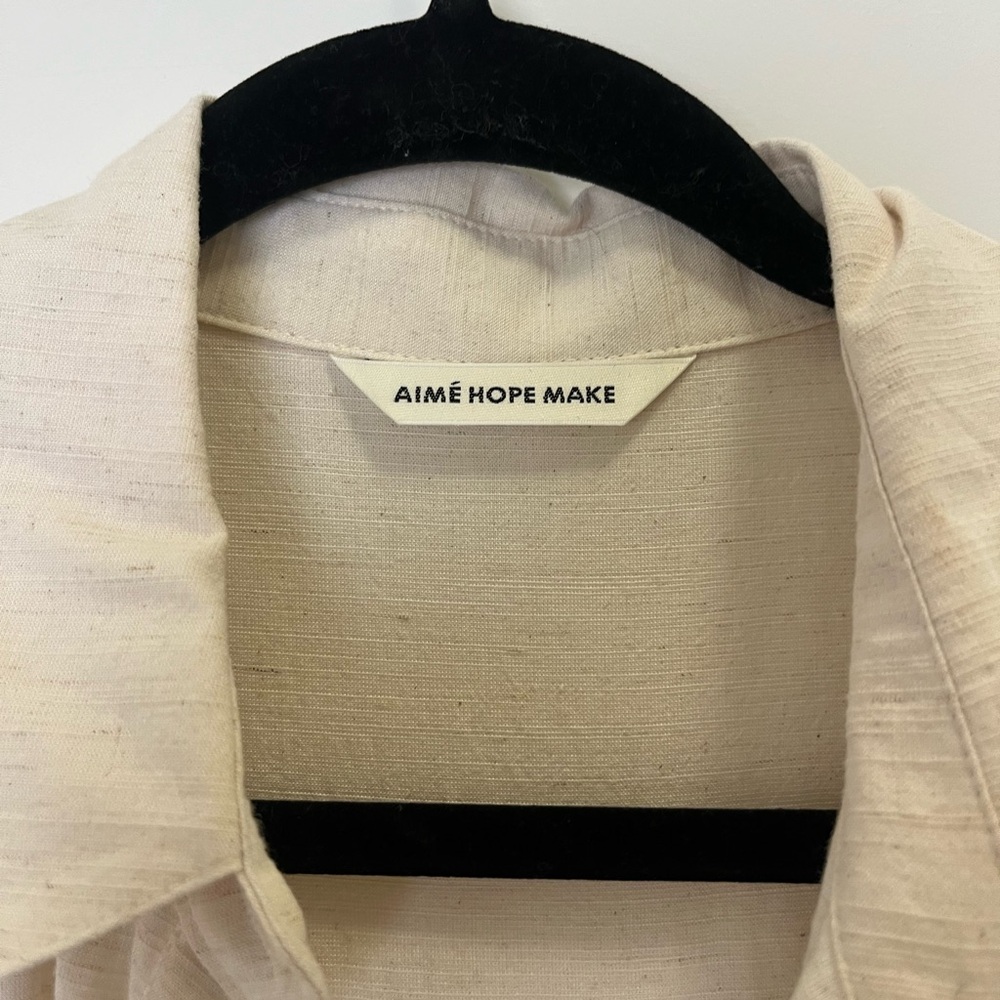Aime Hope Make cream belted button up dress - Picture 4 of 7